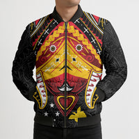 Papua New Guinea Independence Day Bomber Puffer Jacket Tribal Mask LT05 - Polynesian Pride