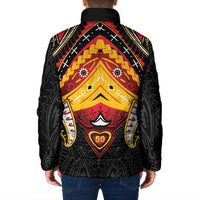 Papua New Guinea Independence Day Padded Jacket Tribal Mask - Polynesian Pride