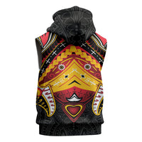 Papua New Guinea Independence Day Sleeveless Hoodie Tribal Mask LT05 - Polynesian Pride