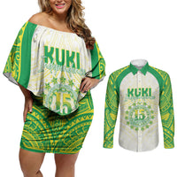 Kuki Independence 2026 Couples Matching Off Shoulder Short Dress and Long Sleeve Button Shirt Cook Islands 15 Finest White Version