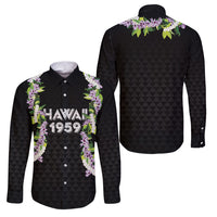 Hawaii Statehood Day Family Matching Short Sleeve Bodycon Dress and Hawaiian Shirt Kakau Pattern With Maile Pikake Honohono Lei