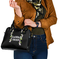 Hawaii Statehood Day Shoulder Handbag Kakau Pattern With Maile Pikake Honohono Lei