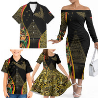 Papua New Guinea Hapi De Bilong Indipendens Family Matching Off The Shoulder Long Sleeve Dress and Hawaiian Shirt Special Style