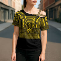 Philippines Filipinos Cross Shoulder Shirt Igorot Tribal Pattern Black