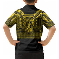 Philippines Filipinos Kid Hawaiian Shirt Igorot Tribal Pattern Black