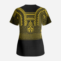 Philippines Filipinos Scrub Top Igorot Tribal Pattern Black