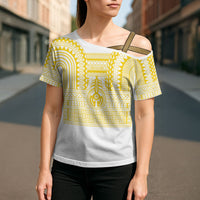 Philippines Filipinos Cross Shoulder Shirt Igorot Tribal Pattern White