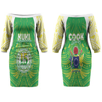 Kuki Independence 2026 Couples Matching Off The Shoulder Long Sleeve Dress and Long Sleeve Button Shirt Cook Islands 15 Finest Green Version
