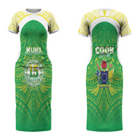 Kuki Independence 2026 Couples Matching Short Sleeve Bodycon Dress and Long Sleeve Button Shirt Cook Islands 15 Finest Green Version