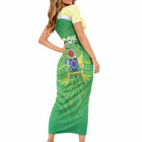 Kuki Independence 2026 Short Sleeve Bodycon Dress Cook Islands 15 Finest Green Version