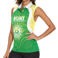 Kuki Independence 2026 Women Sleeveless Polo Shirt Cook Islands 15 Finest Green Version