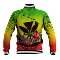 Personalized Hawaii Baseball Jacket Kakau Kanaka Maoli With Hibiscus Flowers LT05 - Polynesian Pride
