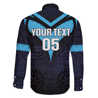 Custom Fiji Kaiviti Rugby Family Matching Long Sleeve Bodycon Dress and Hawaiian Shirt Fiji Tapa Pattern