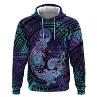 Hawaii Makahiki Turtle Hoodie Spiral Polynesian Tattoo LT05 Pullover Hoodie Purple - Polynesian Pride