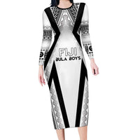 Custom Bula Fiji Football Family Matching Long Sleeve Bodycon Dress and Hawaiian Shirt Go Champions - Polynesian Pride