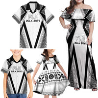 Custom Bula Fiji Football Family Matching Off Shoulder Maxi Dress and Hawaiian Shirt Go Champions - Polynesian Pride