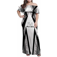 Custom Bula Fiji Football Family Matching Off Shoulder Maxi Dress and Hawaiian Shirt Go Champions - Polynesian Pride