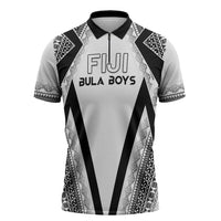 Custom Bula Fiji Football Zipper Polo Shirt Go Champions - Polynesian Pride
