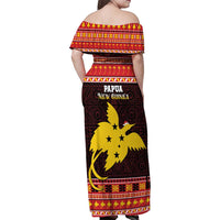 Papua New Guinea Christmas Family Matching Off Shoulder Maxi Dress and Hawaiian Shirt Santa Raggiana