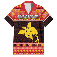 Papua New Guinea Christmas Family Matching Tank Maxi Dress and Hawaiian Shirt Santa Raggiana LT05 Dad's Shirt - Short Sleeve Red - Polynesian Pride