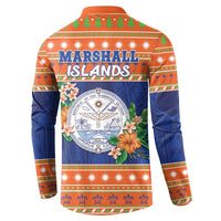 Marshall Islands Christmas Button Sweatshirt Marshallese Seal Meddi Kirijmoj