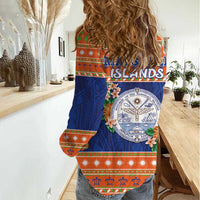 Marshall Islands Christmas Women Casual Shirt Marshallese Seal Meddi Kirijmoj