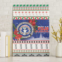 Northern Mariana Islands Christmas Canvas Wall Art Poinsettia Filis Pasgua LT05 Without Frame Blue - Polynesian Pride