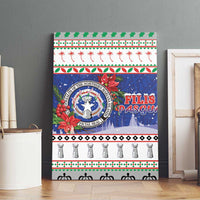 Northern Mariana Islands Christmas Canvas Wall Art Poinsettia Filis Pasgua LT05 - Polynesian Pride