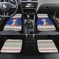 Northern Mariana Islands Christmas Car Mats Poinsettia Filis Pasgua LT05 Set 4pcs Blue - Polynesian Pride