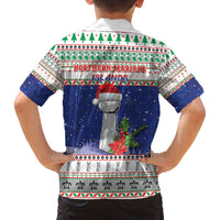 Northern Mariana Islands Christmas Family Matching Off The Shoulder Long Sleeve Dress and Hawaiian Shirt Poinsettia Filis Pasgua LT05 - Polynesian Pride