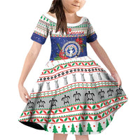 Northern Mariana Islands Christmas Family Matching Off Shoulder Short Dress and Hawaiian Shirt Poinsettia Filis Pasgua