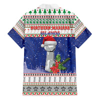 Northern Mariana Islands Christmas Family Matching Summer Maxi Dress and Hawaiian Shirt Poinsettia Filis Pasgua