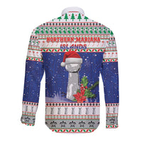 Northern Mariana Islands Christmas Long Sleeve Button Shirt Poinsettia Filis Pasgua LT05 - Polynesian Pride