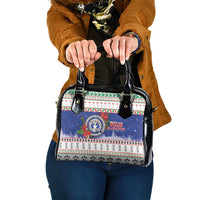 Northern Mariana Islands Christmas Shoulder Handbag Poinsettia Filis Pasgua LT05 One Size Blue - Polynesian Pride