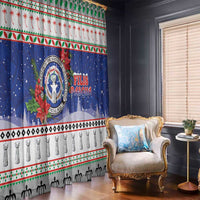 Northern Mariana Islands Christmas Window Curtain Poinsettia Filis Pasgua LT05 - Polynesian Pride