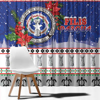 Northern Mariana Islands Christmas Window Curtain Poinsettia Filis Pasgua LT05 - Polynesian Pride