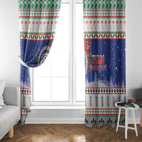 Northern Mariana Islands Christmas Window Curtain Poinsettia Filis Pasgua LT05 - Polynesian Pride
