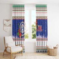Northern Mariana Islands Christmas Window Curtain Poinsettia Filis Pasgua LT05 - Polynesian Pride