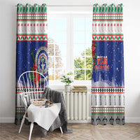 Northern Mariana Islands Christmas Window Curtain Poinsettia Filis Pasgua LT05 - Polynesian Pride