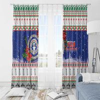 Northern Mariana Islands Christmas Window Curtain Poinsettia Filis Pasgua LT05 - Polynesian Pride