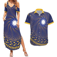 Nauru Angam Day Couples Matching Summer Maxi Dress and Hawaiian Shirt Polynesian Tribal Pattern Unique Style - Polynesian Pride