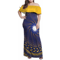 Nauru Angam Day Family Matching Off Shoulder Maxi Dress and Hawaiian Shirt Polynesian Tribal Pattern Unique Style - Polynesian Pride