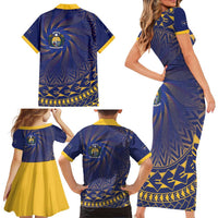 Nauru Angam Day Family Matching Short Sleeve Bodycon Dress and Hawaiian Shirt Polynesian Tribal Pattern Unique Style - Polynesian Pride