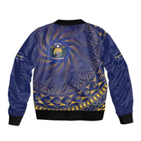 Nauru Angam Day Sleeve Zip Bomber Jacket Polynesian Tribal Pattern Unique Style - Polynesian Pride