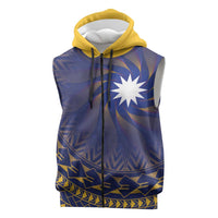 Nauru Angam Day Sleeveless Zip Hoodie Polynesian Tribal Pattern Unique Style - Polynesian Pride