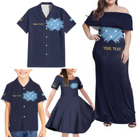 Personalised Federated States Of Micronesia Family Matching Off Shoulder Maxi Dress and Hawaiian Shirt FSM Passport - Polynesian Pride