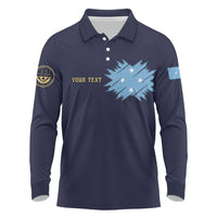 Personalised Federated States Of Micronesia Long Sleeve Polo Shirt FSM Passport - Polynesian Pride