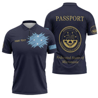 Personalised Federated States Of Micronesia Zipper Polo Shirt FSM Passport - Polynesian Pride