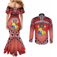 Personalised Tonga Constitution Day Couples Matching Mermaid Dress and Long Sleeve Button Shirt 150 Years Jubilee - Polynesian Pride