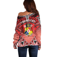 Personalised Tonga Constitution Day Off Shoulder Sweater 150 Years Jubilee - Polynesian Pride